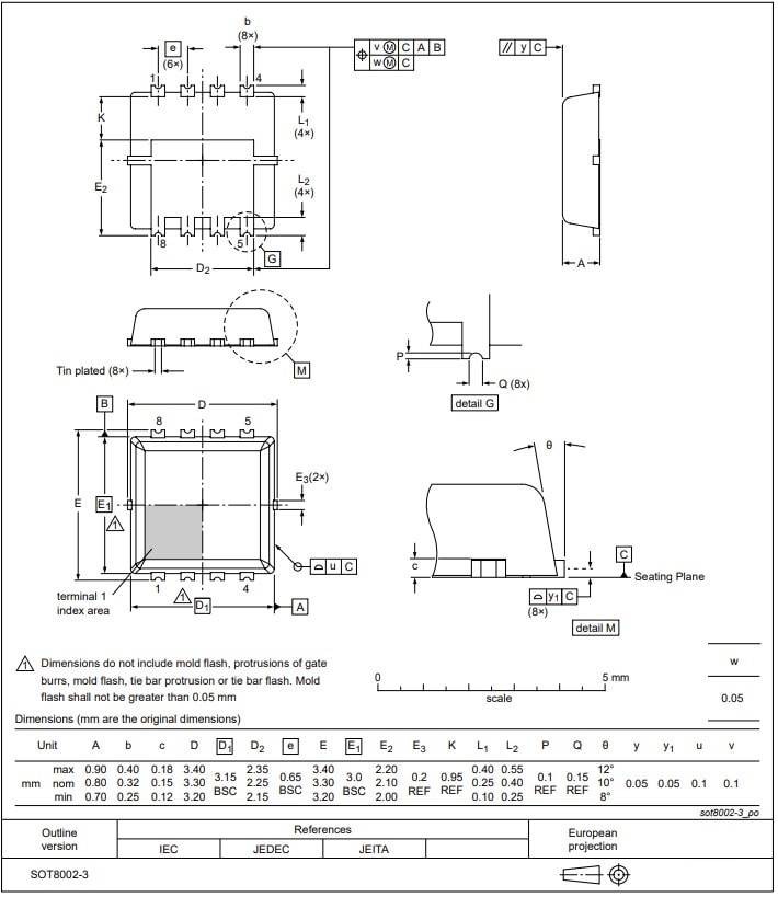 Technische Zeichnung - Nexperia BUK9Q N-Kanal-Trench-MOSFET